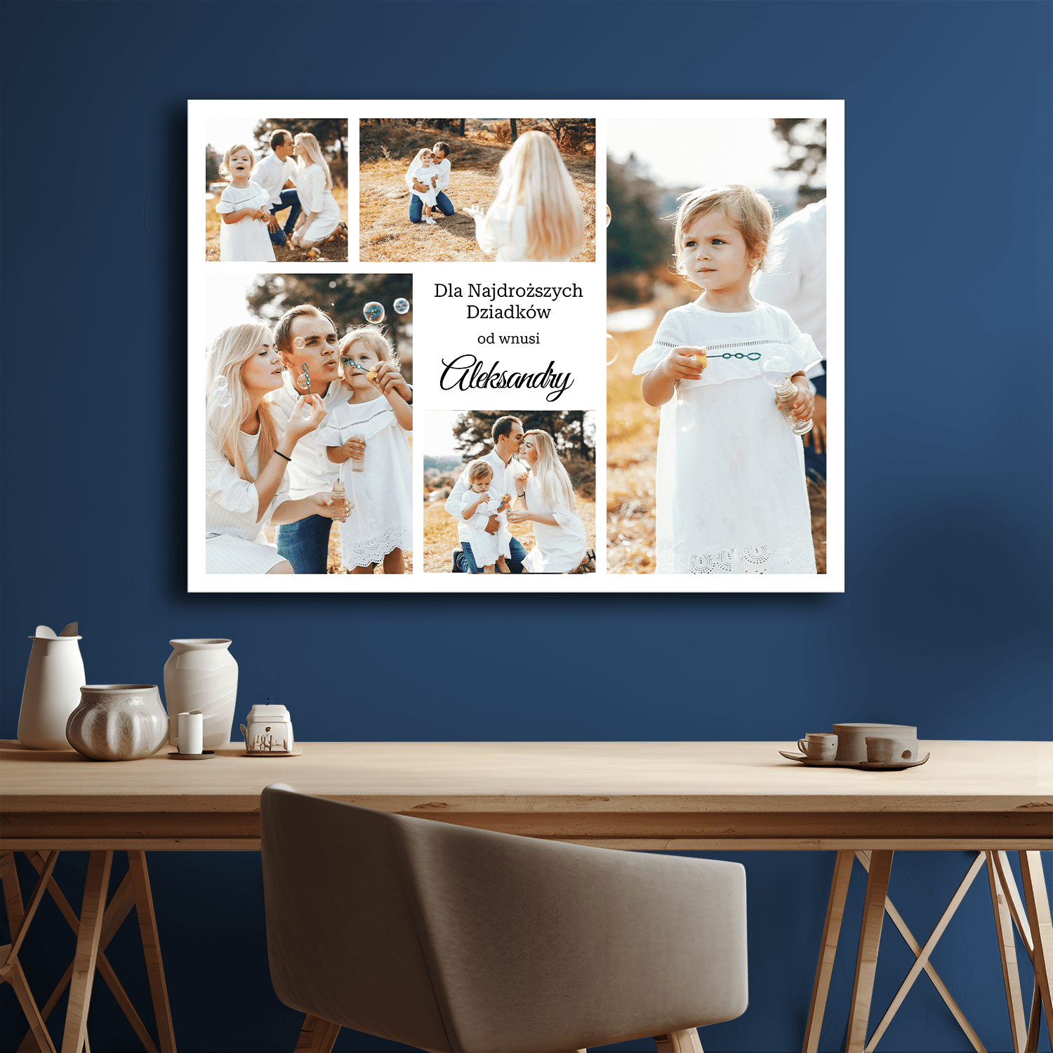 Dla najdroższych dziadków - personalizowany druk na płótnie dla dziadków - Emmygift.pl