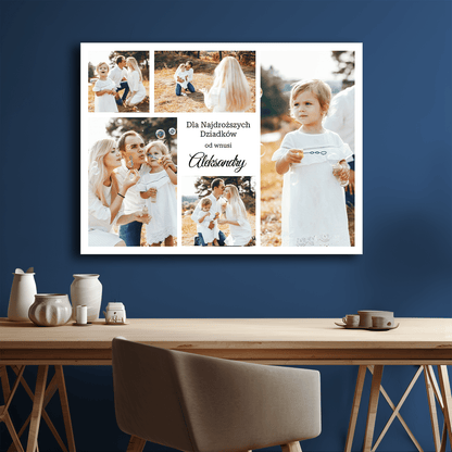 Dla najdroższych dziadków - personalizowany druk na płótnie dla dziadków - Emmygift.pl