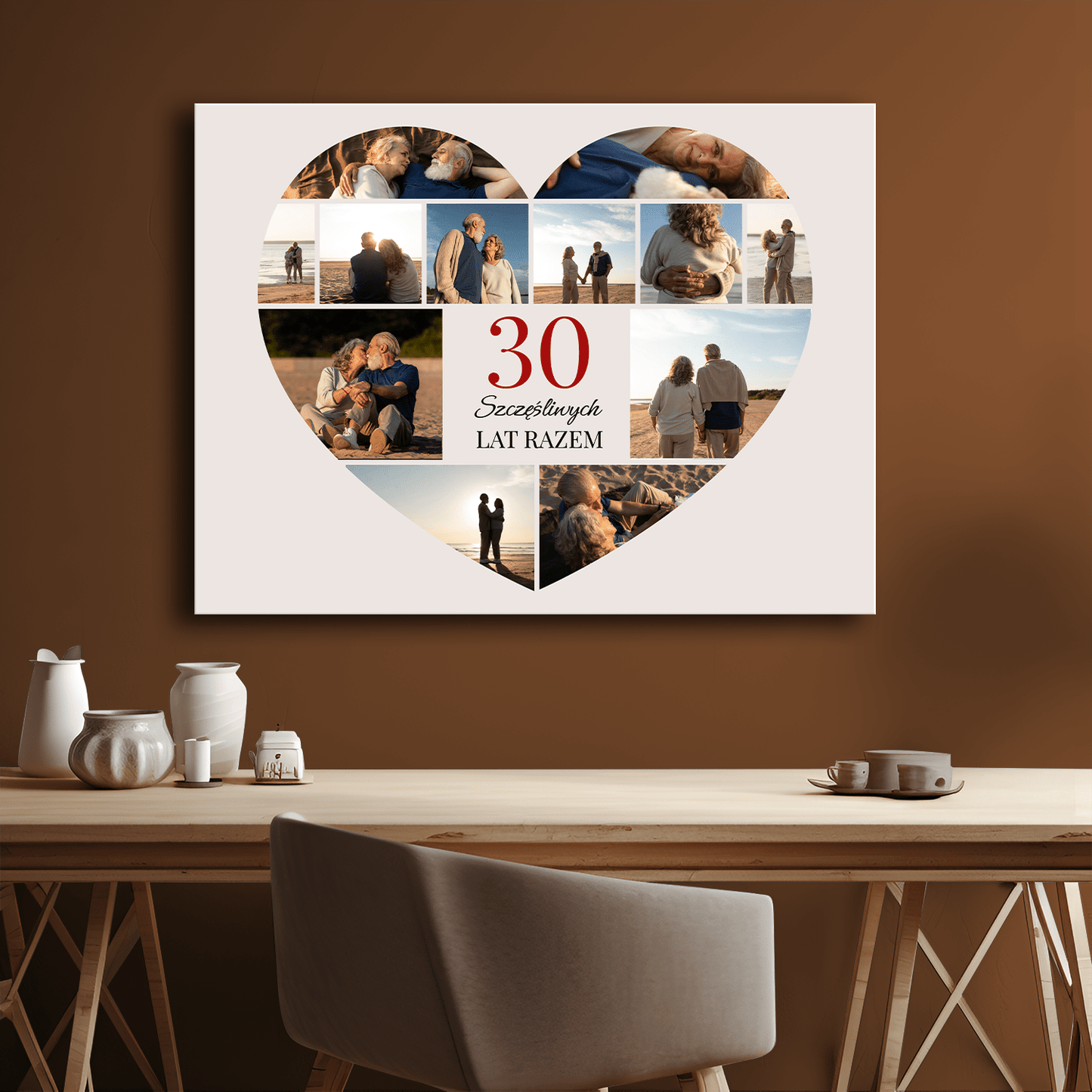 30 szczęśliwych lat - personalizowany druk na płótnie - Emmygift.pl
