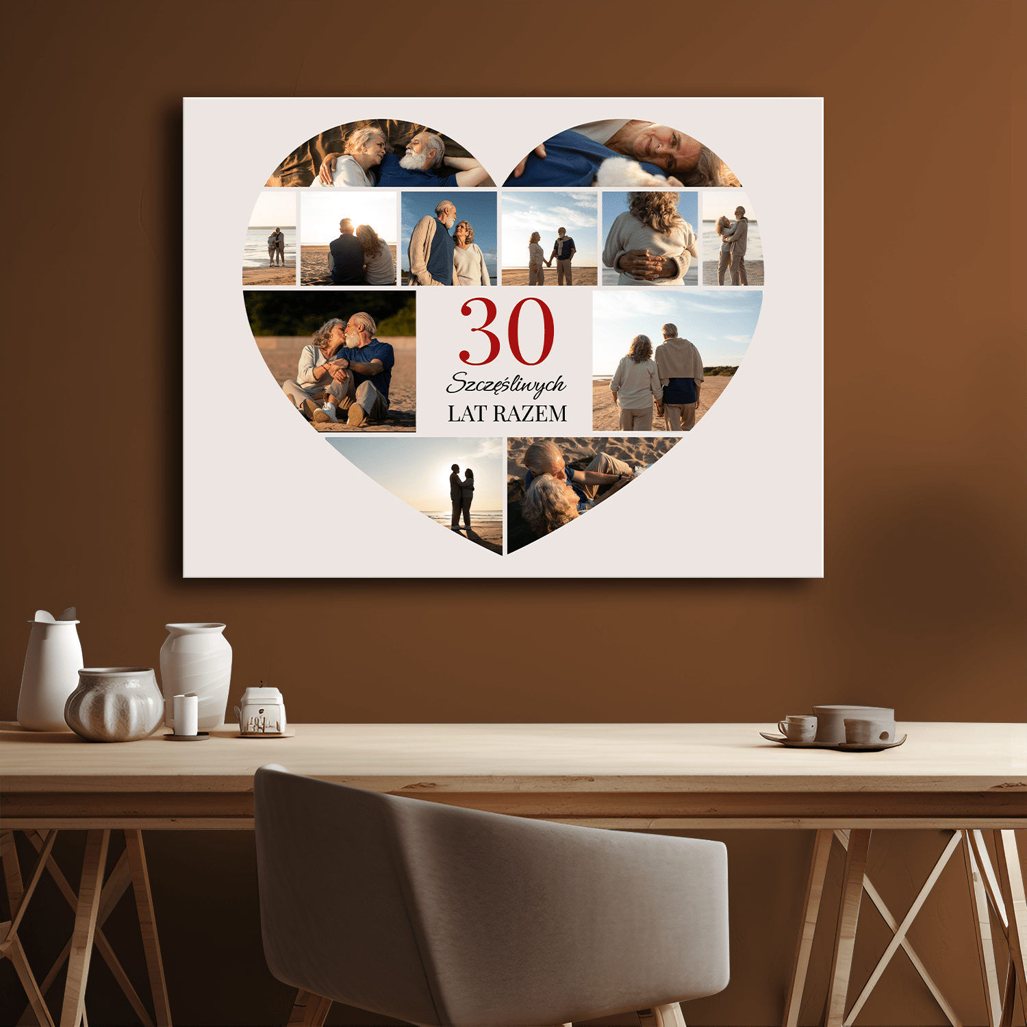 30 szczęśliwych lat - personalizowany druk na płótnie - Emmygift.pl