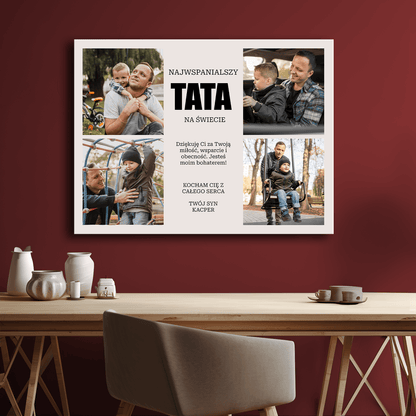 Najwspanialszy tata - personalizowany druk na płótnie - Emmygift.pl