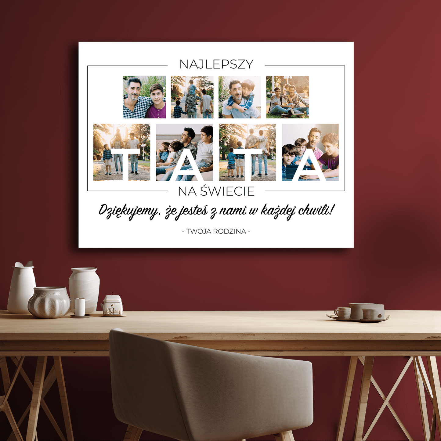 Najlepszy tata na świecie kolaż - personalizowany druk na płótnie - Emmygift.pl