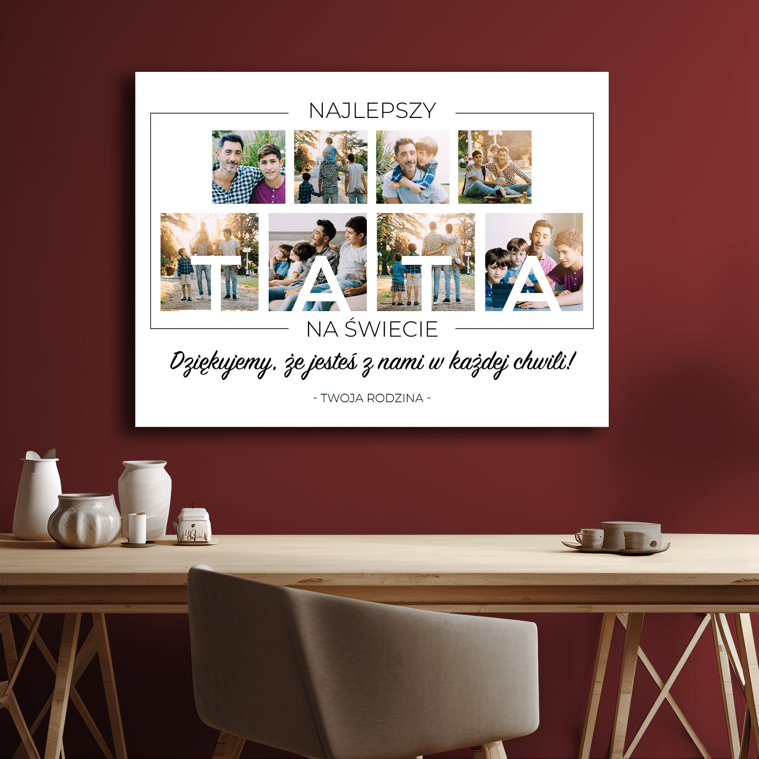 Najlepszy tata na świecie kolaż - personalizowany druk na płótnie - Emmygift.pl