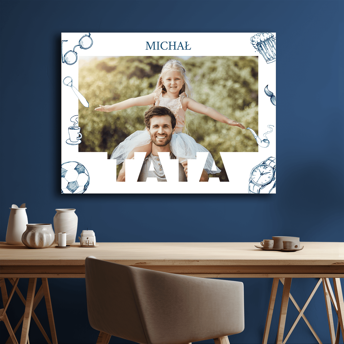 Zdjęcie z tatą - personalizowany druk na płótnie - Emmygift.pl