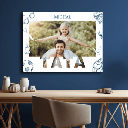 Zdjęcie z tatą - personalizowany druk na płótnie - Emmygift.pl
