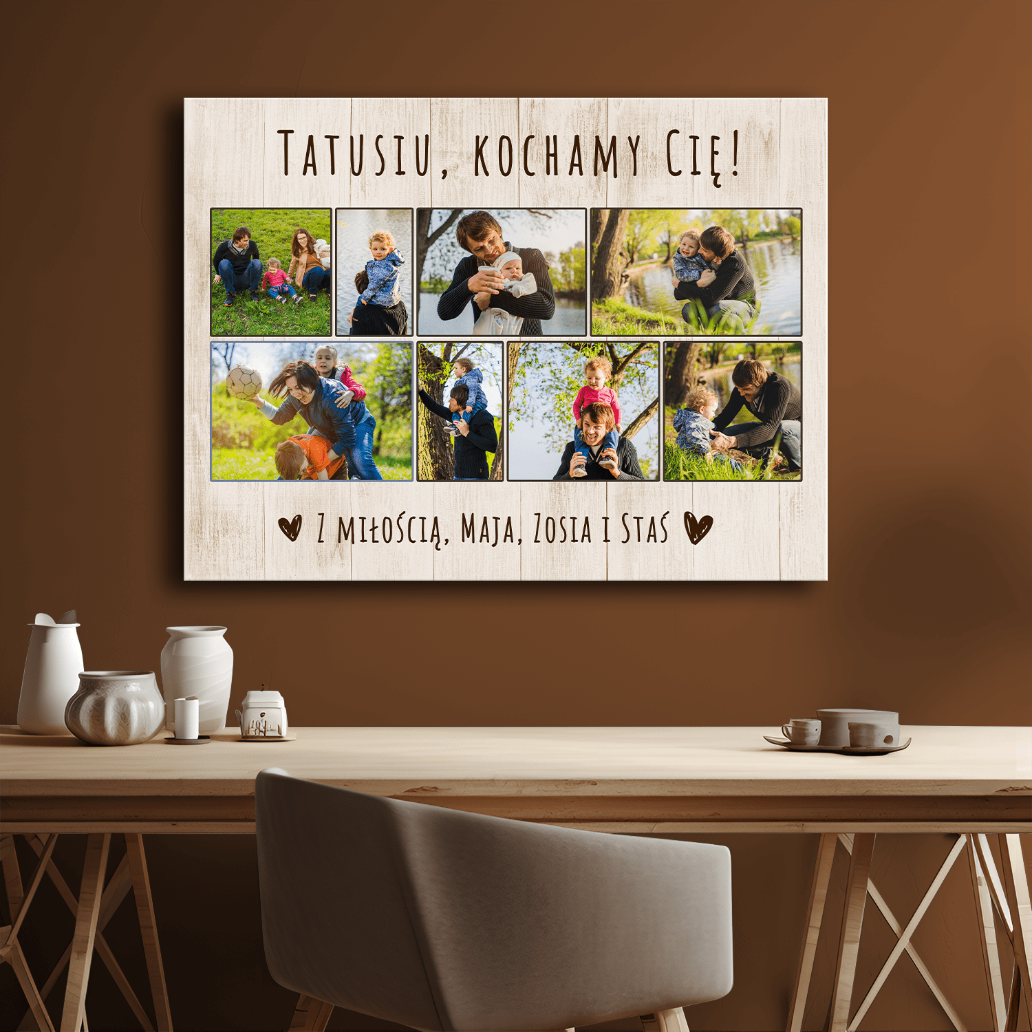 Tatusiu, kochamy Cię - personalizowany druk na płótnie - Emmygift.pl