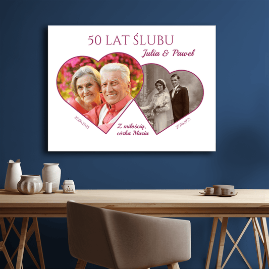 Wasza 50 rocznica ślubu - personalizowany druk na płótnie - Emmygift.pl