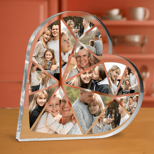 Kolaż zdjęć z rodzicami - personalizowane serce z nadrukiem - Emmygift.pl