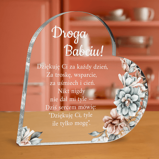 Droga babciu - personalizowane serce z nadrukiem - Emmygift.pl
