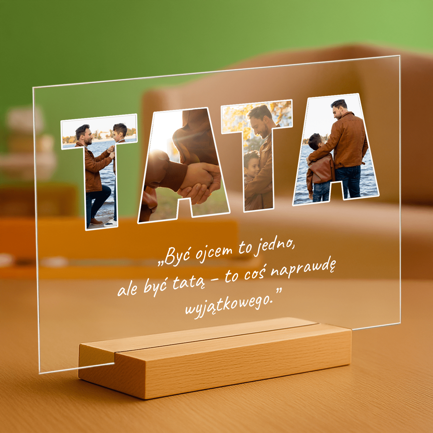 Fotokolaż Tata - personalizowany druk na szkle - Emmygift.pl