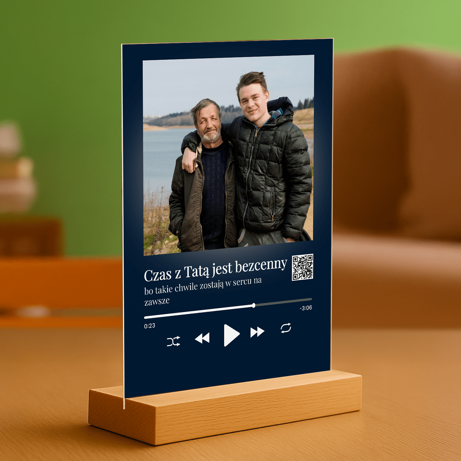 Bezcenny czas z tatą - personalizowany druk na szkle - Emmygift.pl