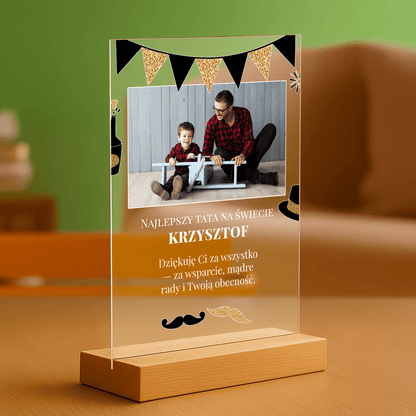 Najlepszy tata na świecie - personalizowany druk na szkle - Emmygift.pl