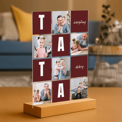 Dobry i cierpliwy tata - personalizowany druk na szkle - Emmygift.pl