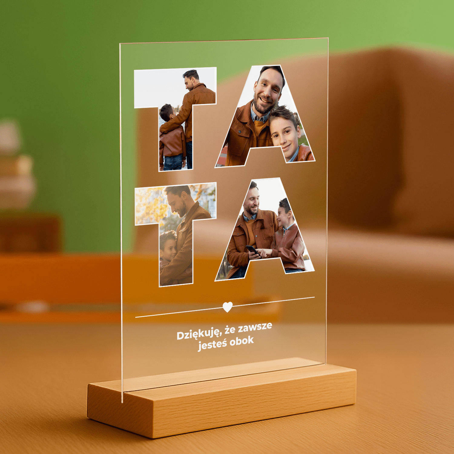 Dziękuję, że zawsze jesteś obok - personalizowany druk na szkle dla taty - Emmygift.pl