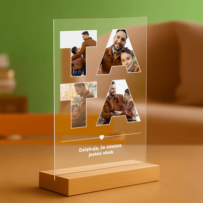 Dziękuję, że zawsze jesteś obok - personalizowany druk na szkle dla taty - Emmygift.pl