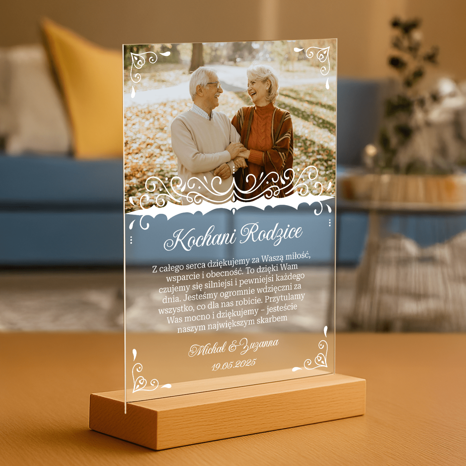 Podziękowanie dla rodziców - personalizowany druk na szkle - Emmygift.pl