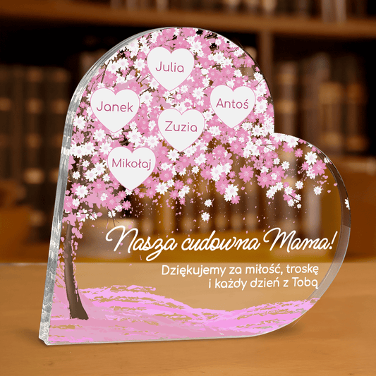 Nasza cudowna mama - personalizowane serce z nadrukiem - Emmygift.pl