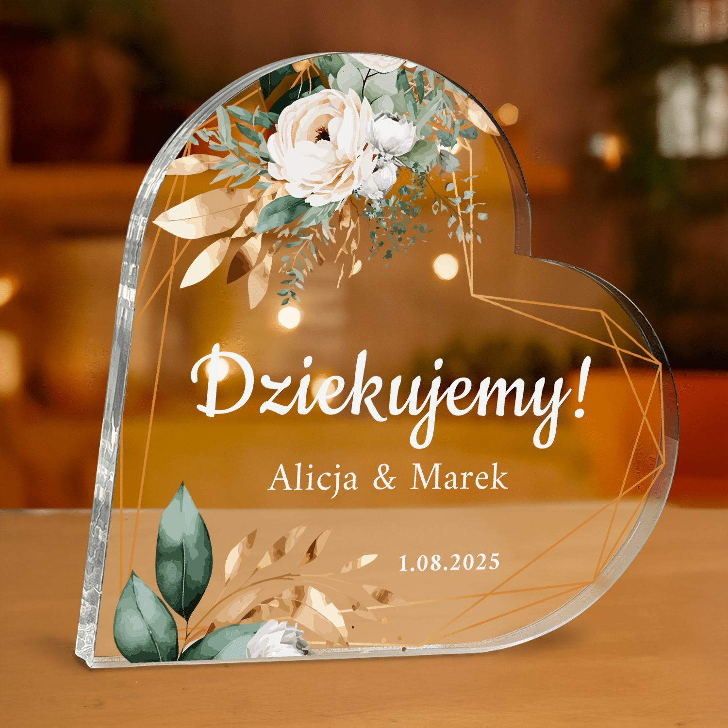 Kolaż zdjęć z rodzicami - personalizowane serce z nadrukiem dla rodziców - Emmygift.pl
