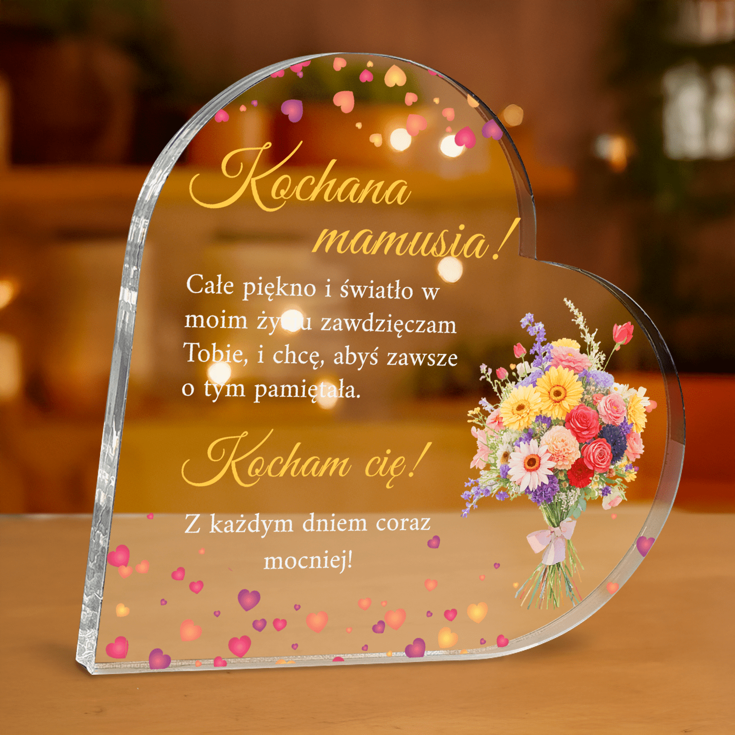 Kochana Mamusia - personalizowane serce z nadrukiem dla mamy - Emmygift.pl