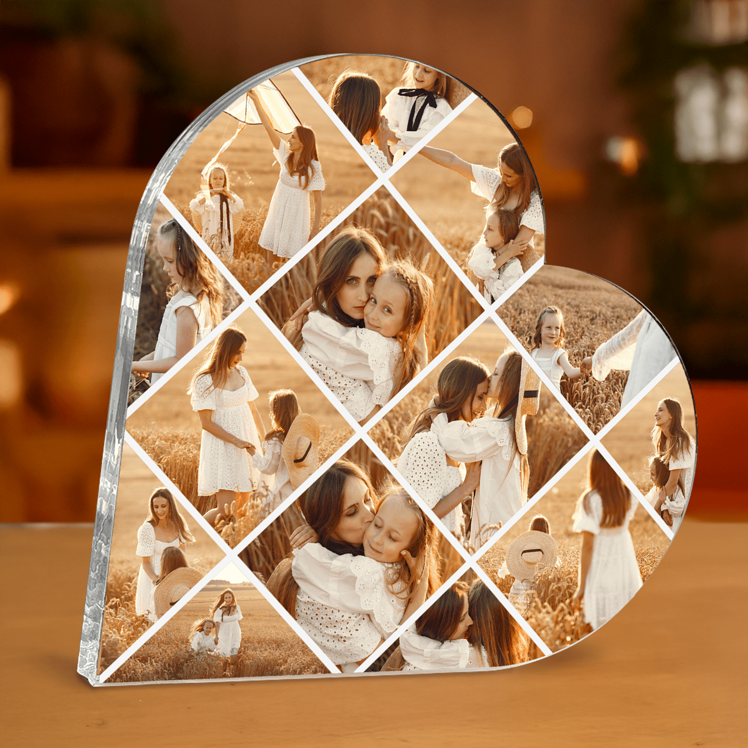 Kolaż zdjęć z mamą - personalizowane serce z nadrukiem dla mamy - Emmygift.pl