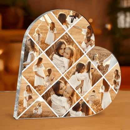 Kolaż zdjęć z mamą - personalizowane serce z nadrukiem dla mamy - Emmygift.pl