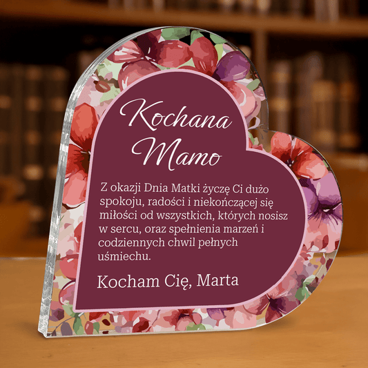 Kochana Mamo - personalizowane serce z nadrukiem dla mamy - Emmygift.pl