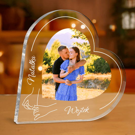 Zakochana para zdjęcie - personalizowane serce z nadrukiem dla pary - Emmygift.pl