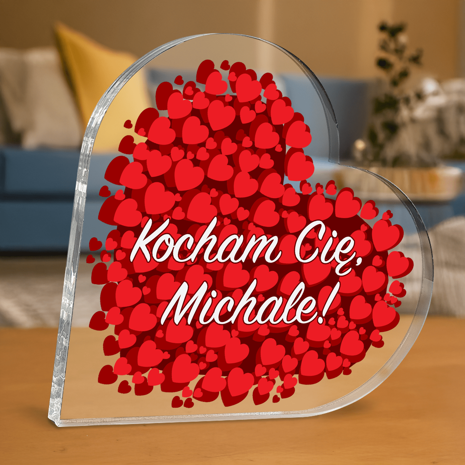 Napis Kocham Cię - personalizowane serce z nadrukiem dla pary - Emmygift.pl