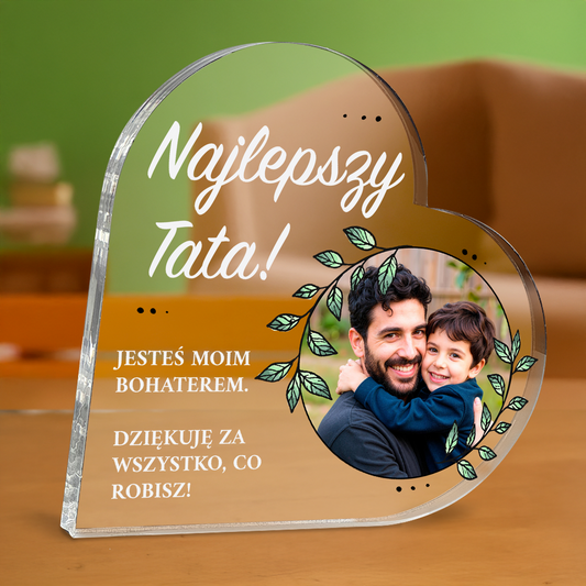 Jestoś moim bohaterem - personalizowane serce z nadrukiem dla taty
