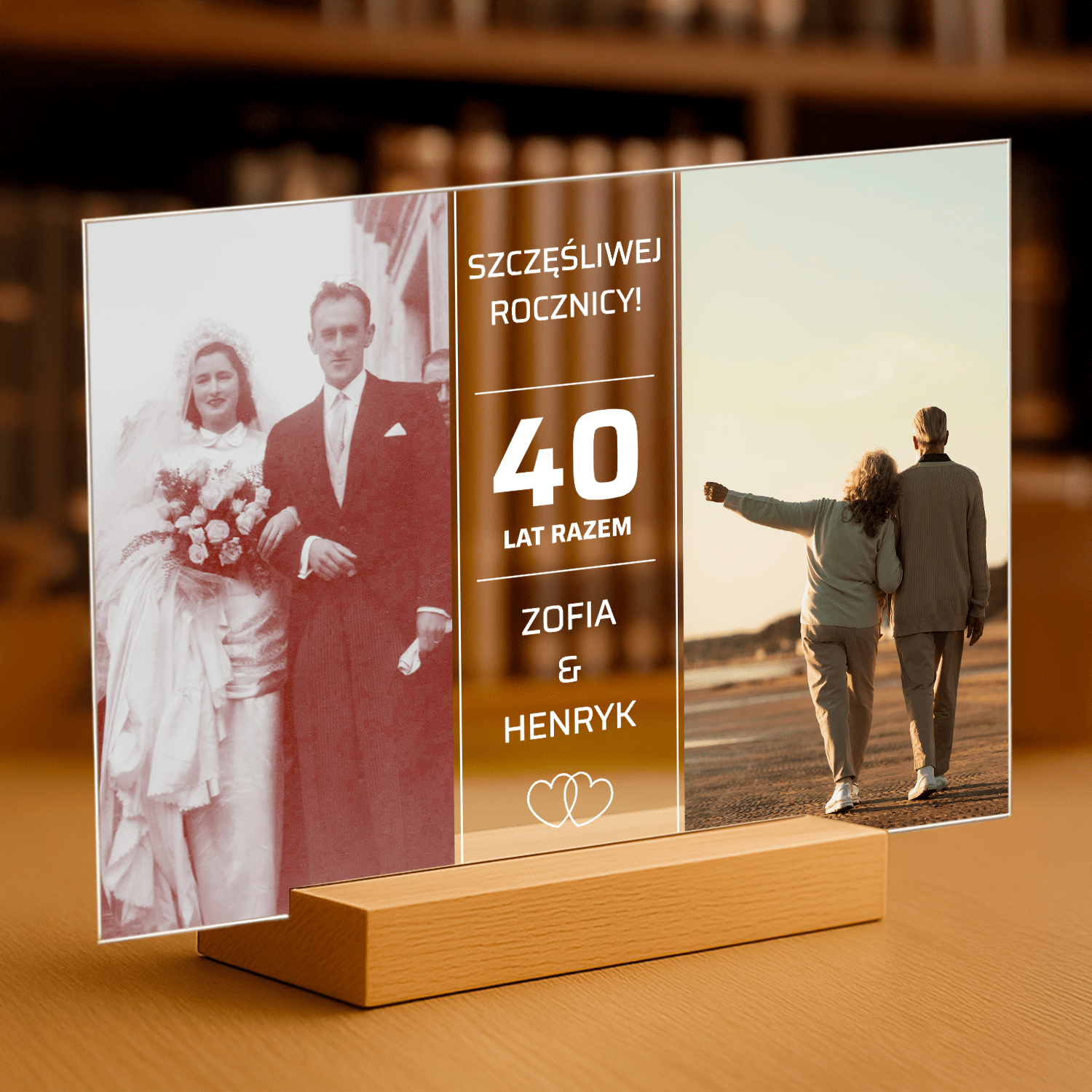 Szczęśliwej 40 rocznicy - personalizowany druk na szkle - Emmygift.pl
