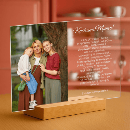 Kochana Mamo! - personalizowany druk na szkle dla mamy - Emmygift.pl