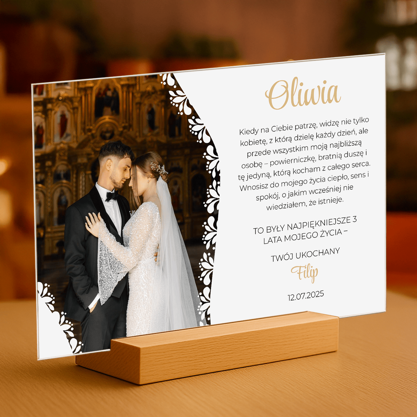 Najpiękniejsze lata życia - personalizowany druk na szkle dla niej - Emmygift.pl