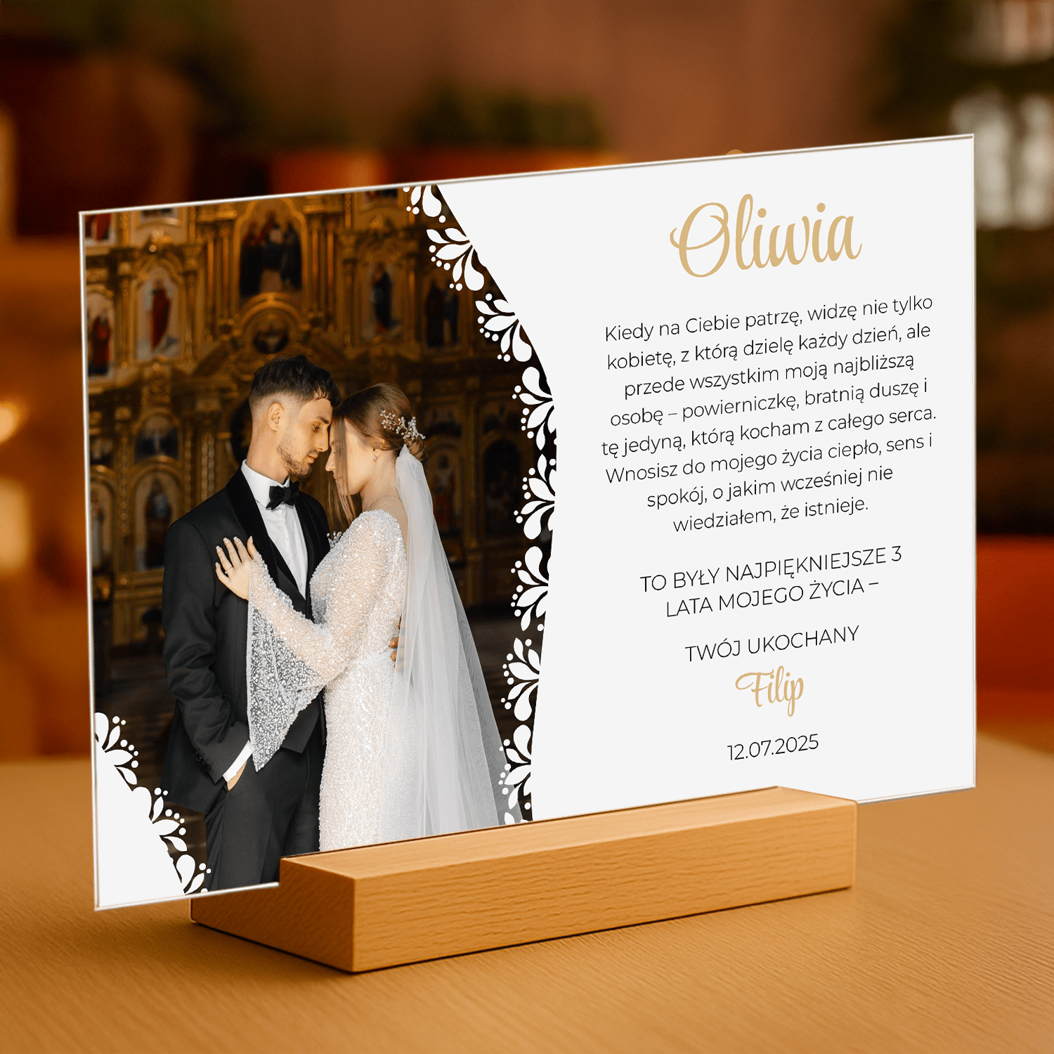 Najpiękniejsze lata życia - personalizowany druk na szkle dla niej - Emmygift.pl