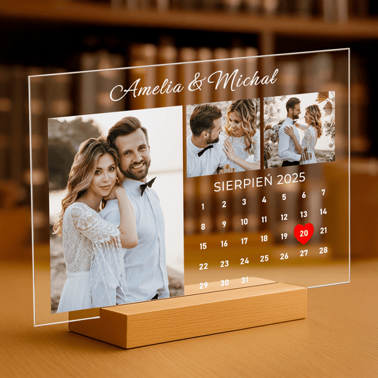 Pamiątka ślubna - personalizowany druk na szkle dla pary - Emmygift.pl