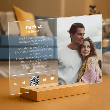 Nasza piosenka zdjęcie + tekst - personalizowany druk na szkle - Emmygift.pl