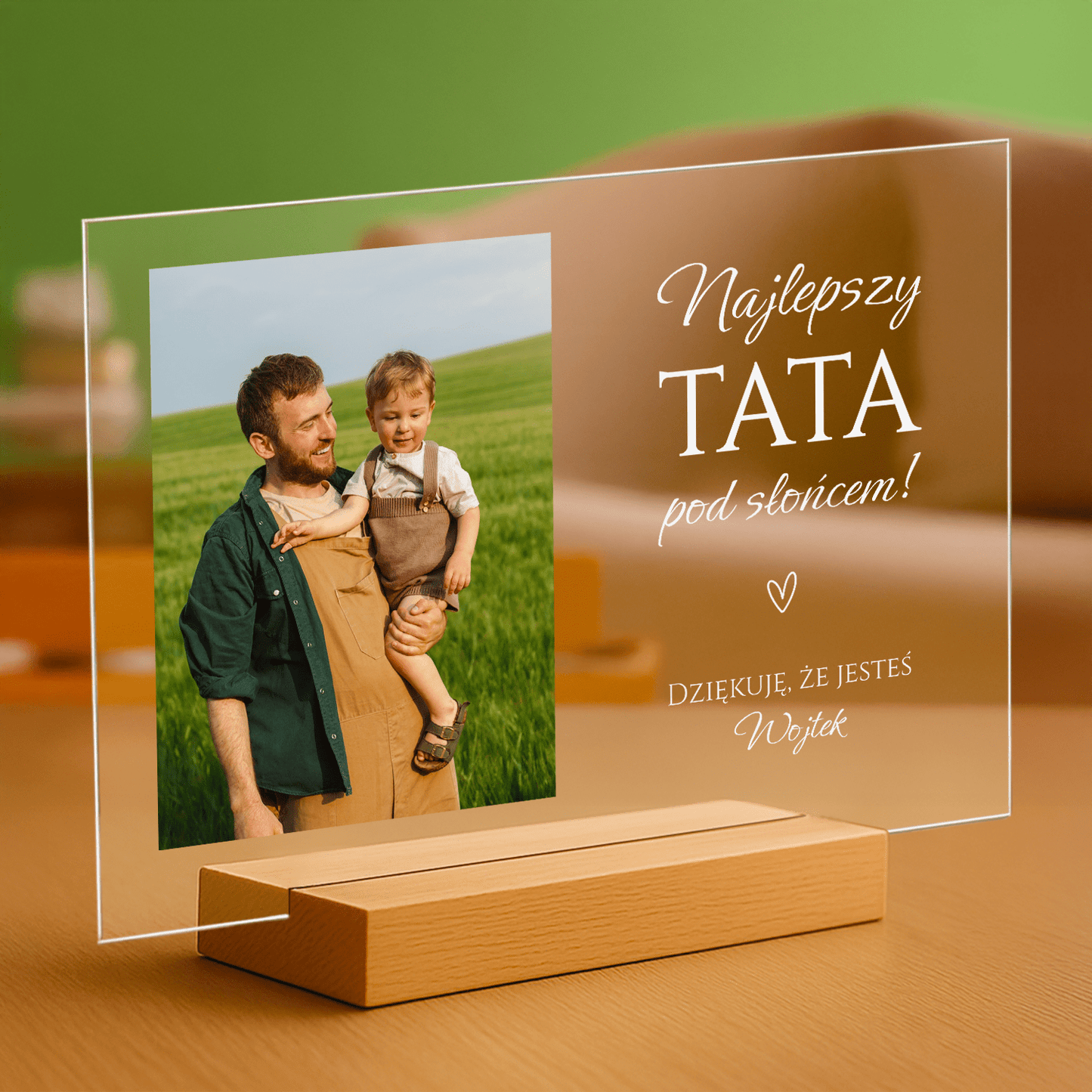 Najlepszy tata pod słońcem - personalizowany druk na szkle dla taty - Emmygift.pl