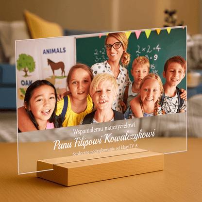 Podziękowania od uczniów - personalizowany druk na szkle dla nauczyciela - Emmygift.pl
