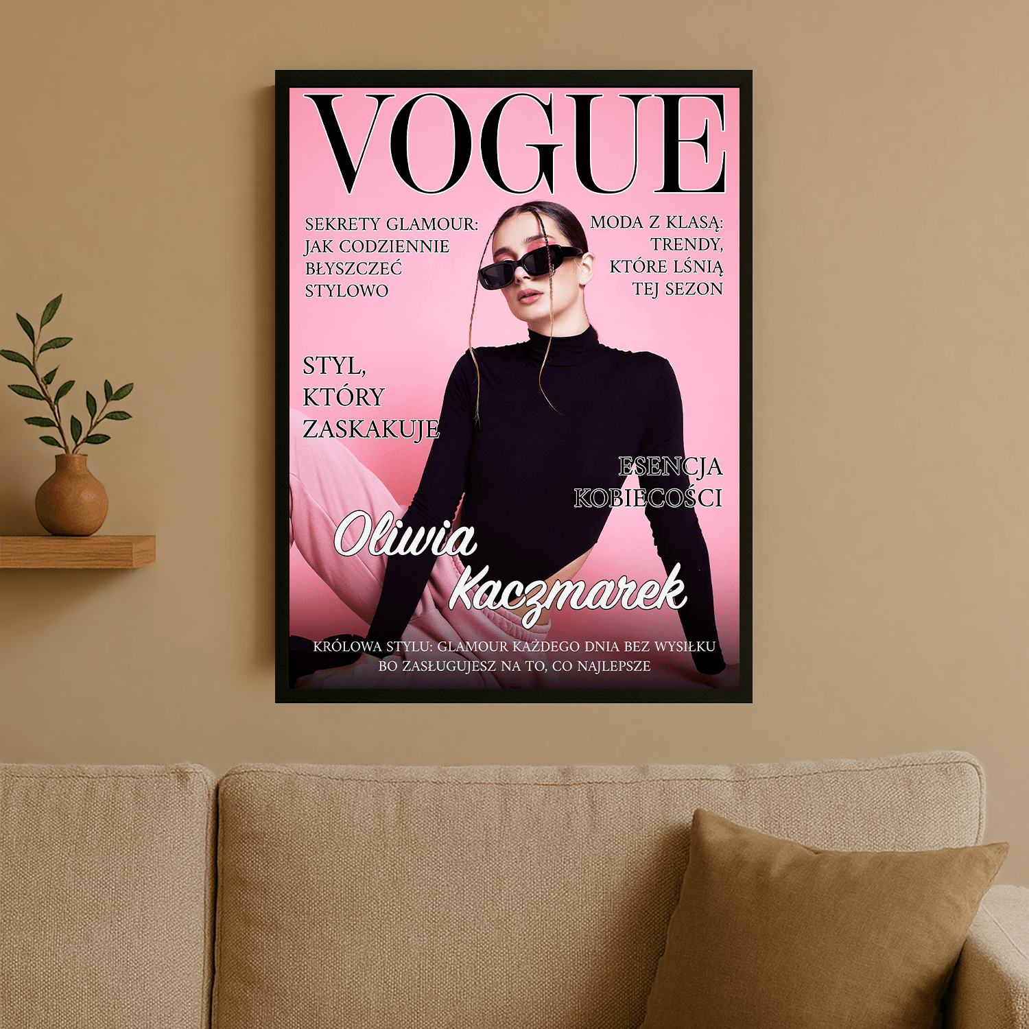 Twoja okładka magazynu - personalizowany plakat dla niej - Emmygift.pl