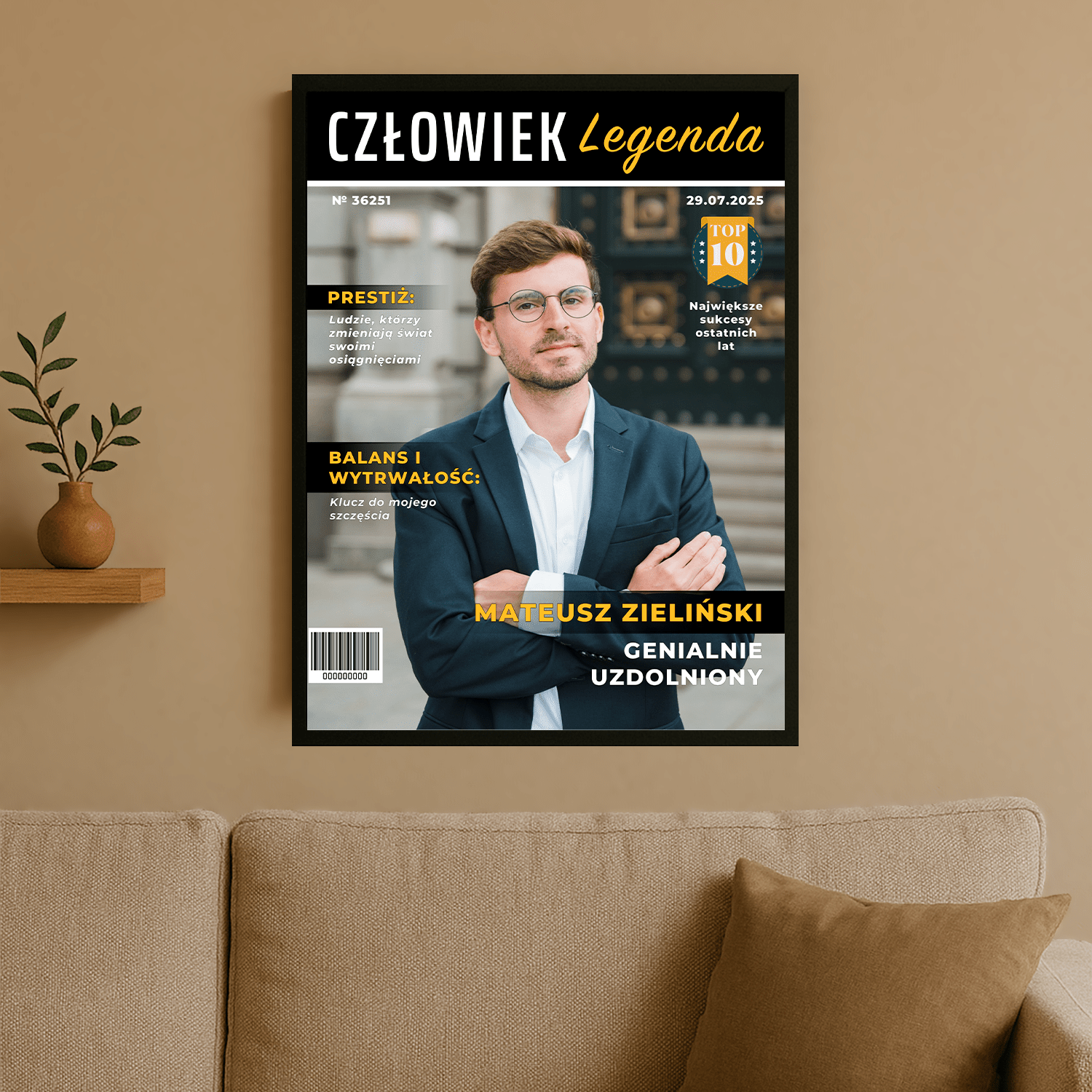 Człowiek legenda - personalizowany plakat dla mężczyzny - Emmygift.pl
