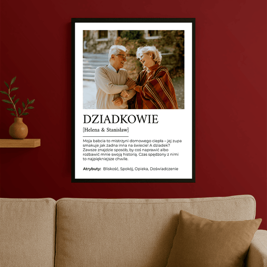 Dziadkowie zdjęcie + tekst - personalizowany plakat dla dziadków - Emmygift.pl