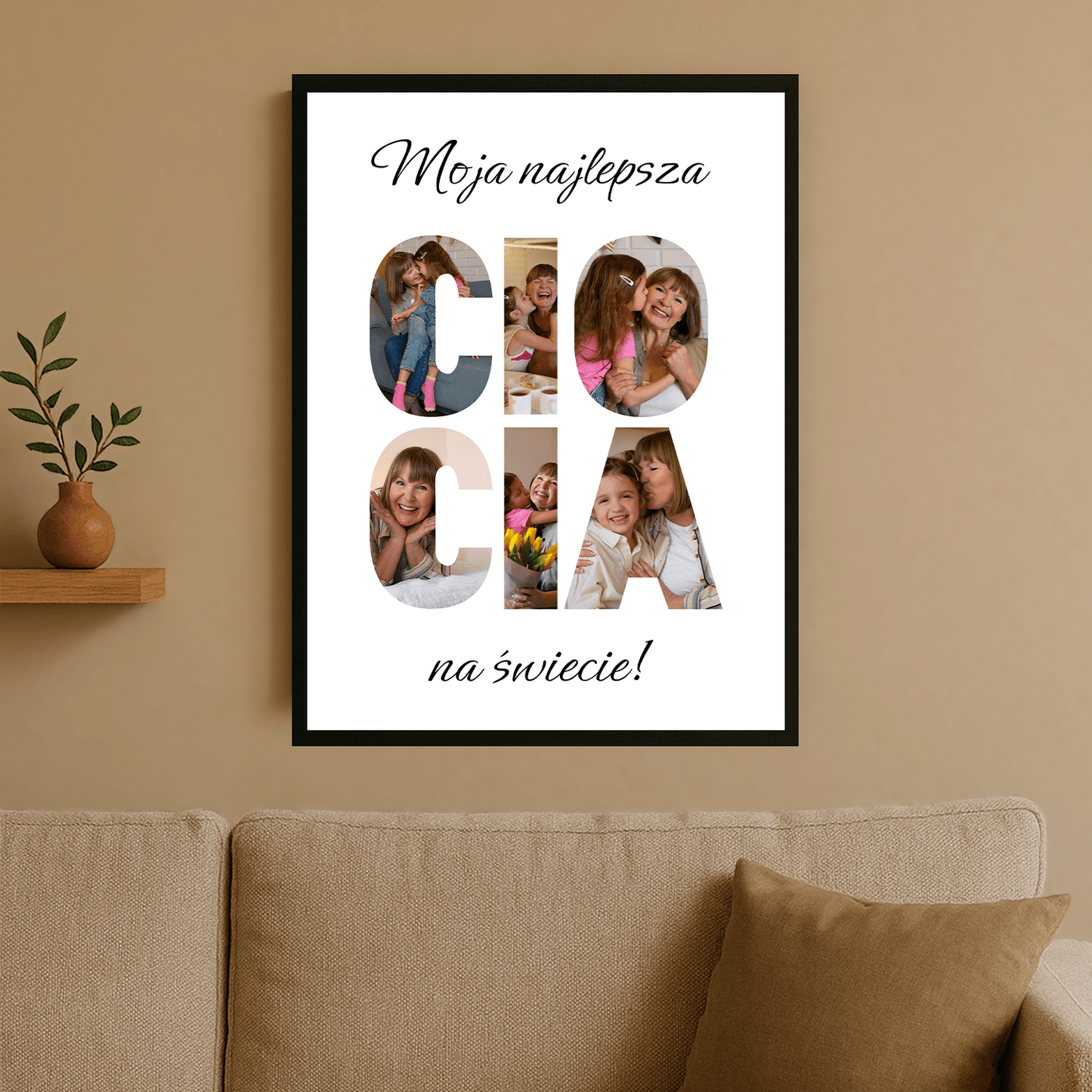 Najlepsza ciocia na świecie - personalizowany plakat dla cioci - Emmygift.pl