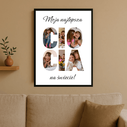 Najlepsza ciocia na świecie - personalizowany plakat dla cioci - Emmygift.pl