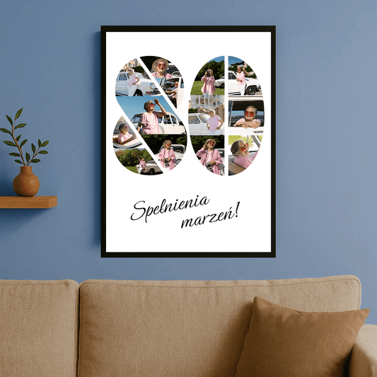 Z okazji 80 urodzin - personalizowany plakat dla babci - Emmygift.pl