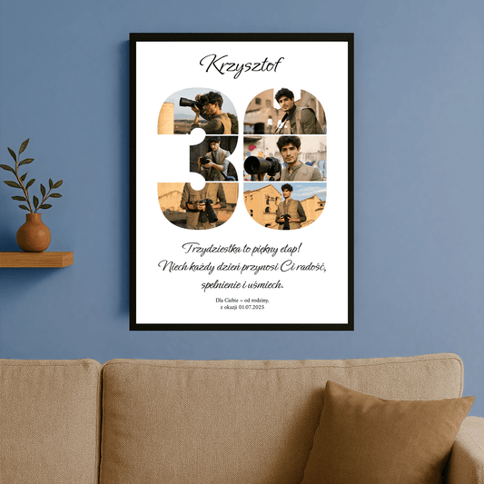 Z okazji 30 urodzin - personalizowany plakat dla mężczyzny - Emmygift.pl