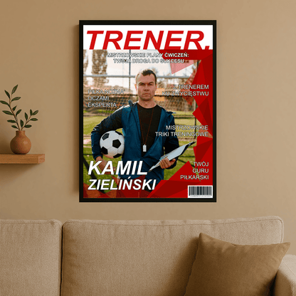 Okładka magazynu sportowego - personalizowany plakat dla mężczyzny - Emmygift.pl