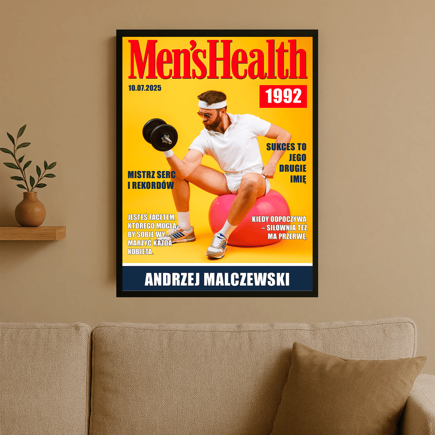 Okładka jak z magazynu - personalizowany plakat dla mężczyzny - Emmygift.pl
