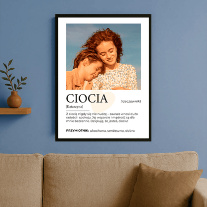 Kochana ciocia - personalizowany plakat dla cioci - Emmygift.pl