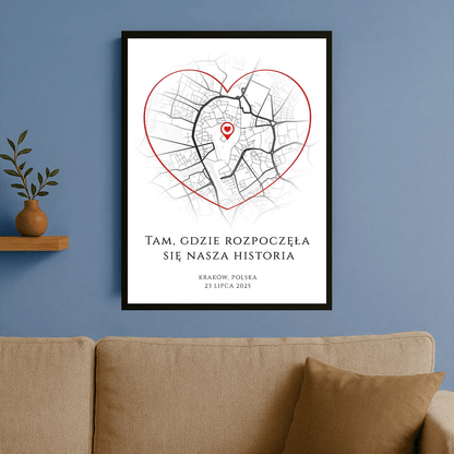 Początek wspólnej historii - personalizowany plakat dla pary - Emmygift.pl