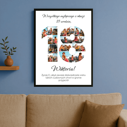 Kolaż na 18 - personalizowany plakat dla przyjaciółki - Emmygift.pl