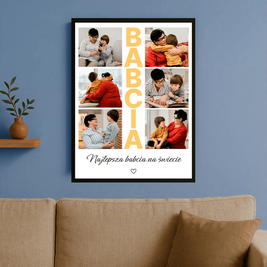 Najlepsza babcia na świecie - personalizowany plakat dla babci - Emmygift.pl